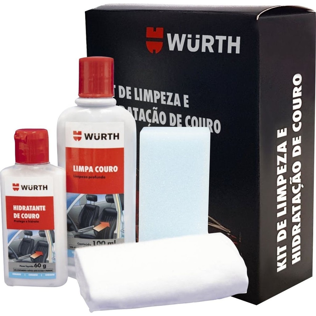 Kit Limpa E Hidrata Couro Profissional Automotivo Wurth