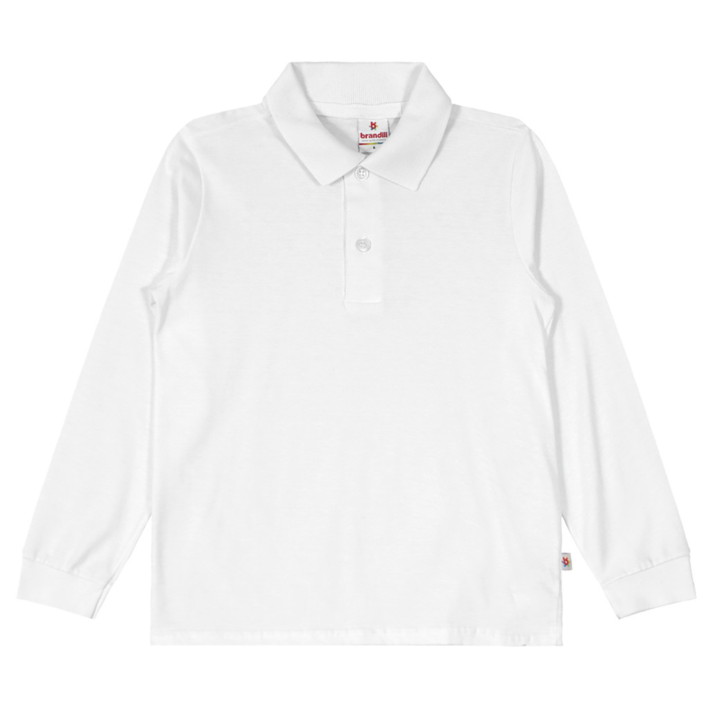 Camisa Polo Infantil Menino Em Malha Branco Brandili - Baby & Kids Fashion