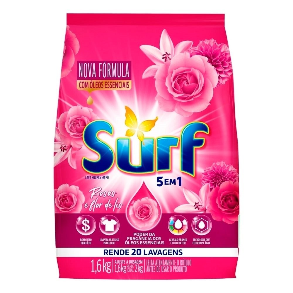 Sabão em Pó Surf Rosas e Flor-de-lis 7x1,6Kg em Oferta na Shopee