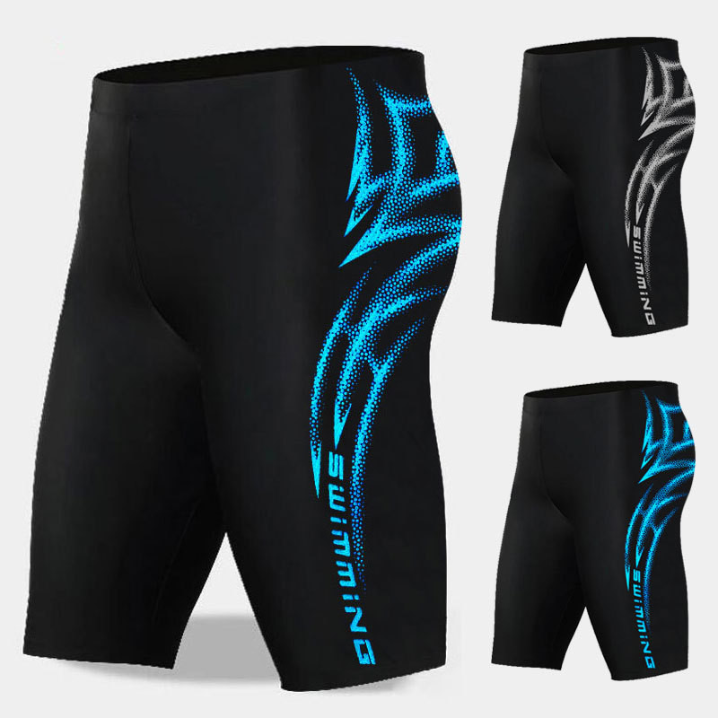 Calção de banho longo masculino para adultos, calção de banho esportivo Anti-constrangimento