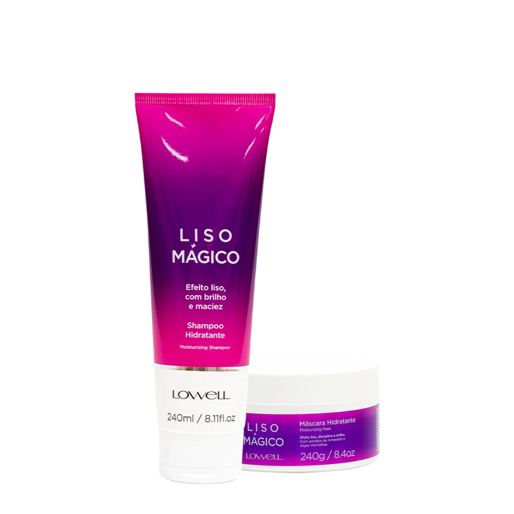 Kit Lowell Liso Mágico Shampoo Máscara (2 produtos) em Oferta na Shopee