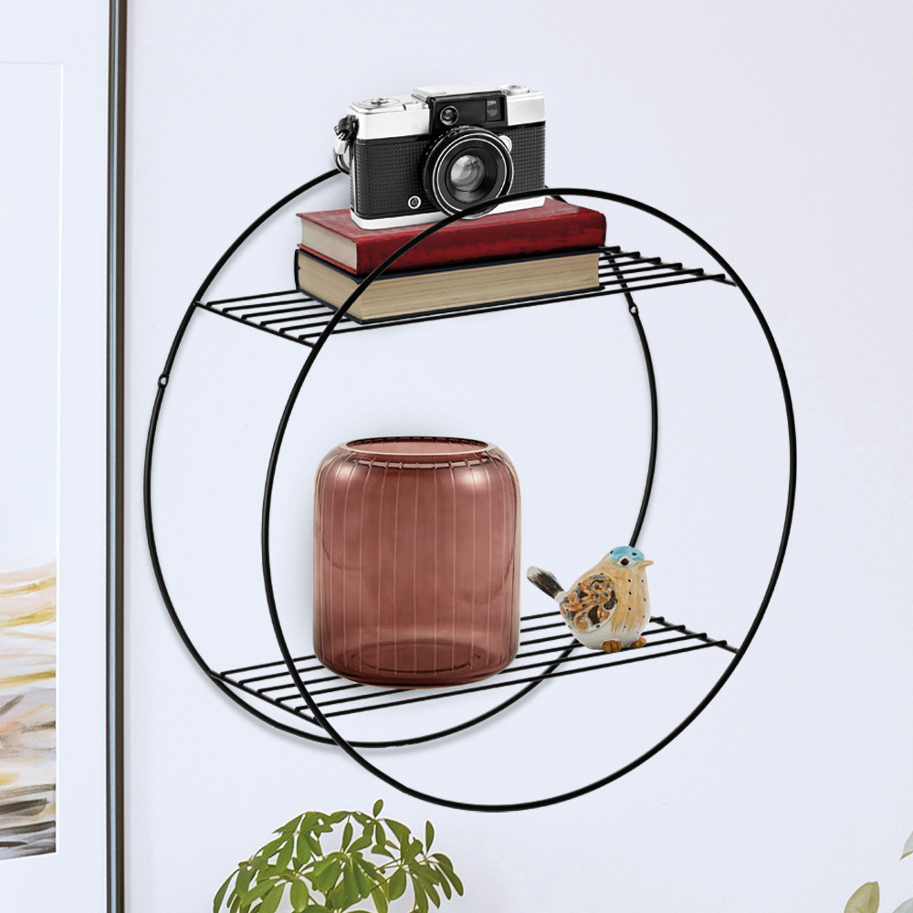 Prateleira Redonda Decorativa Nicho Organizador Varanda Gourmet Black Premium - Home & Living