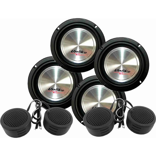 2 Kit 2 Vias Falante Midbass Unlike 6 180wrms Tweeter Permak kit com 360wrms