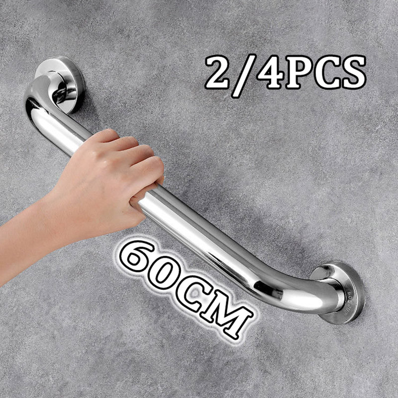 2/4 Peças 60cm Alça De Suporte De Aço Inoxidável Idosos Deficientes Banheiro Antiqueda Suporte Corrimão De Parede em Oferta na Shopee