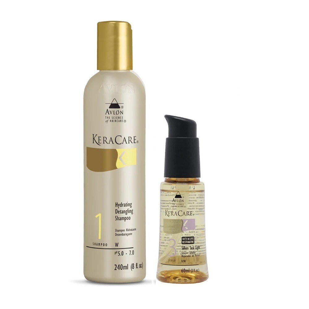Kit Avlon KeraCare Hydrating Detangling - Shampoo 240ml + Silken Seal Light 60ml
