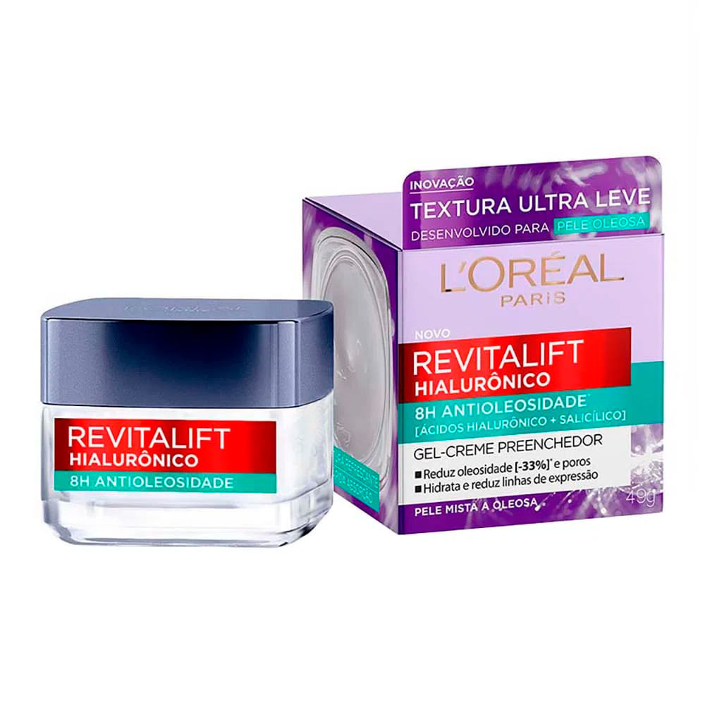 Gel Creme Antioleosidade L'oréal Revitalift Hialurônico 50ml - Beauty