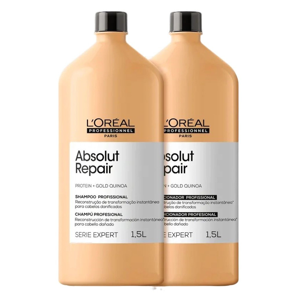 Shampoo e Condicionador Loreal Absolut Quinoa Gold 1.5L Original - Produto Reparador Original