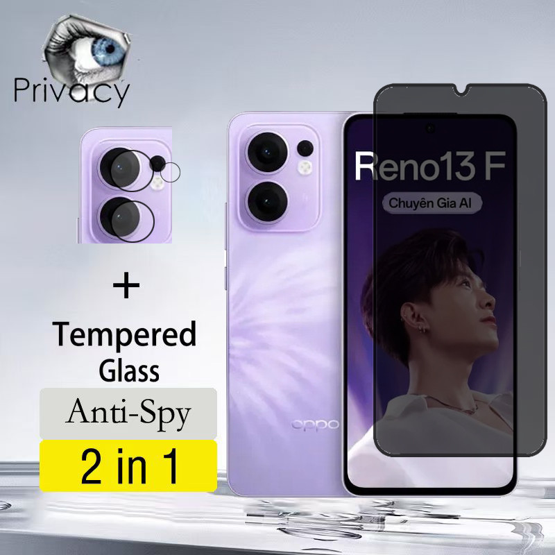 2 Em 1 Privacidade OPPO Reno 13F Vidro Tela Anti-Espionagem De Temperado Para 12F 11F A79 A60 A3 A3X Pro