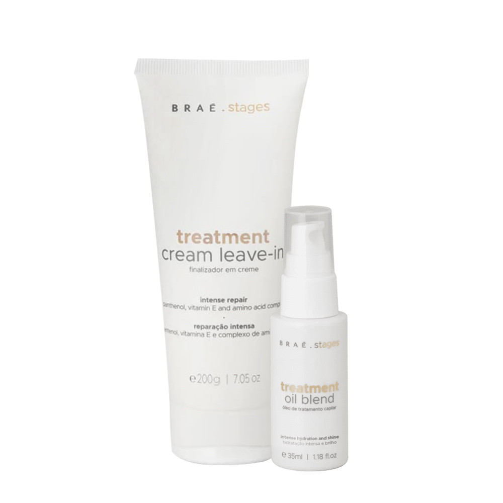 Kit Braé Stages Treatment Blend Oil Leave-in (2 produtos) em Oferta na Shopee