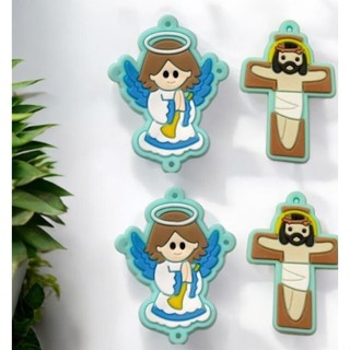 Aplique Emborrachado Kit 10 Unidades Anjo Anjinho com Asa e Cruz  Azul Claro em Oferta na Shopee