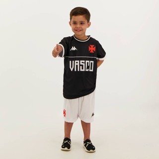 Kit Infantil Kappa Vasco Supporter 2023 Preto e Branco em Oferta na Shopee