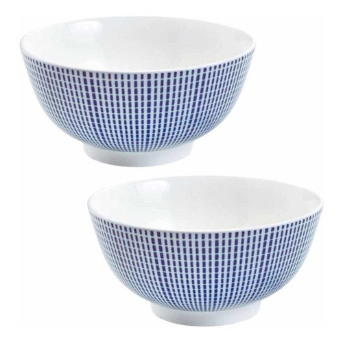 Kit Com 2 Cumbuca Bowl De Cerâmica Geométrica Porcelana Lyor Cor Atlantis