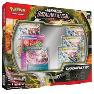 BOX POKÉMON DECK BARALHO BATALHA DE LIGA DRAGAPULT EX COPAG 60 CARTA NÍVEL 3 TCG BARALHO EV10 RIVAIS em Oferta na Shopee