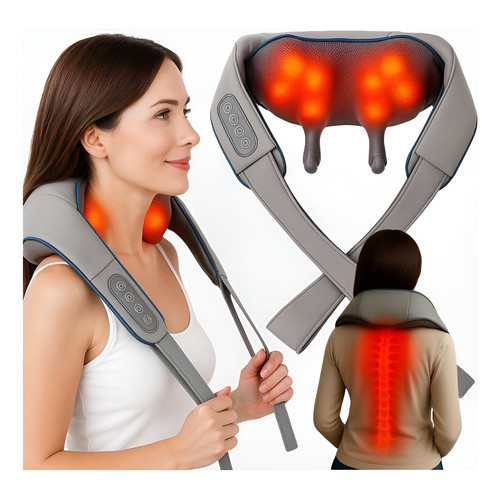 Almofada Massageadora Elétrico Pescoço Shiatsu Ombro Pernas