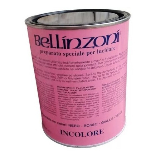Cera Italiana Bellinzoni Preta Lata Rosa 1,3kg Pasta Brilho Polimento Mármore Granito Quartzo Porcelanato