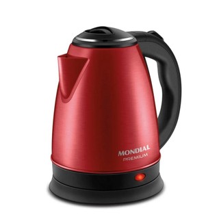 Chaleira Elétrica Mondial Pratic 2L Vermelho/Inox 1200W 127V - CE-06-R