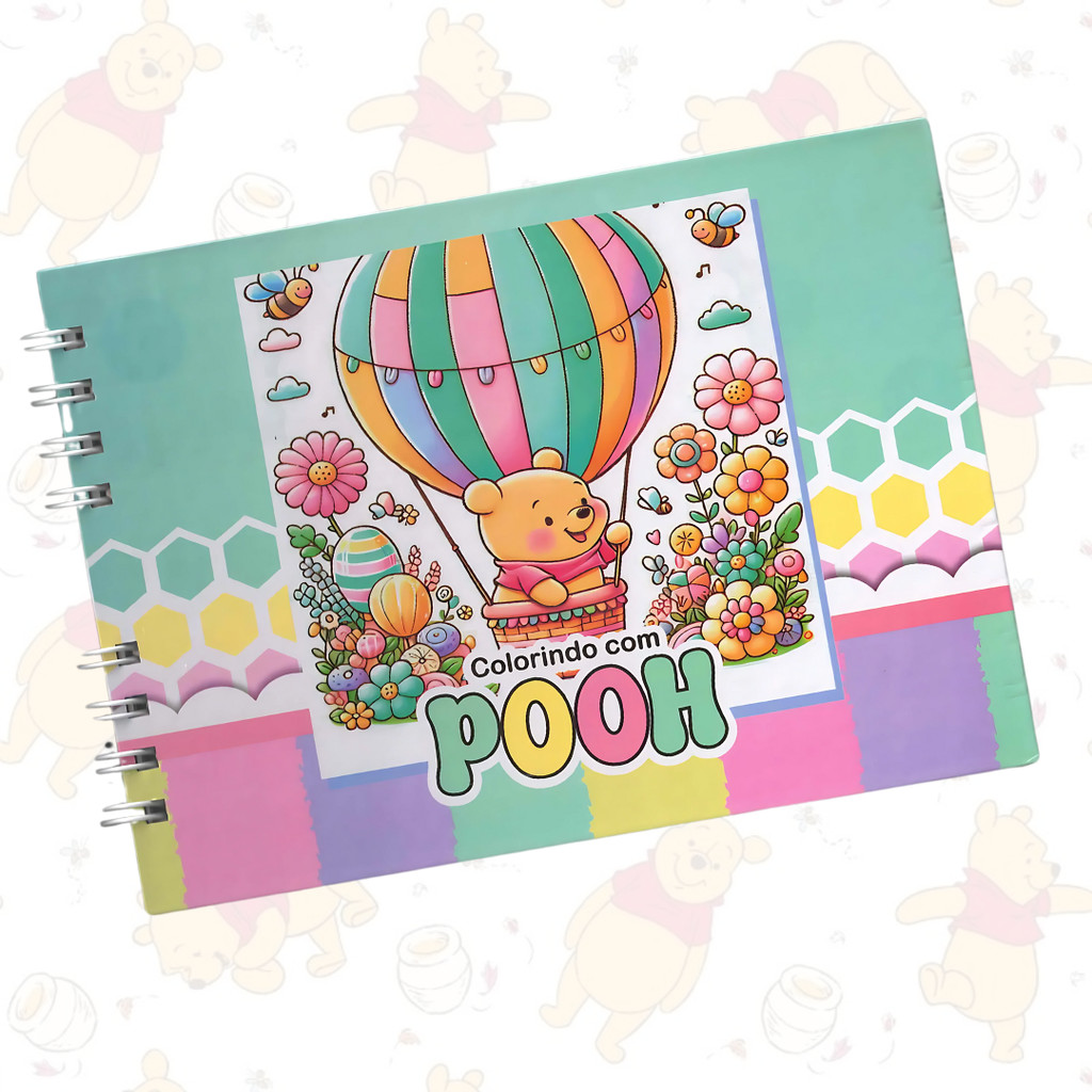 Livro De Colorir Ursinho Pooh 50 Folhas 180g Capa Dura PRONTA ENTREGA em Oferta na Shopee