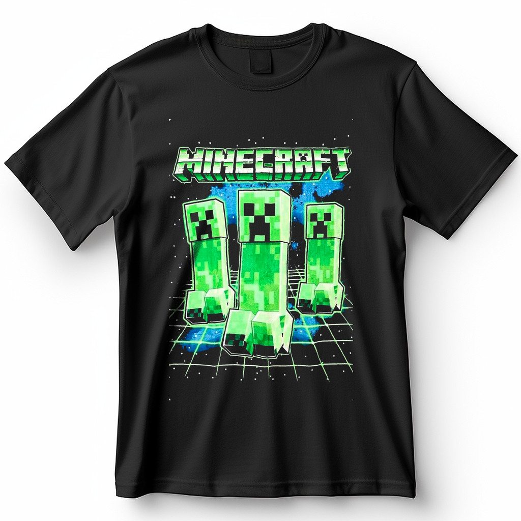 Camiseta Minecraft Creeper Art Blusa Camisa 100% Algodão