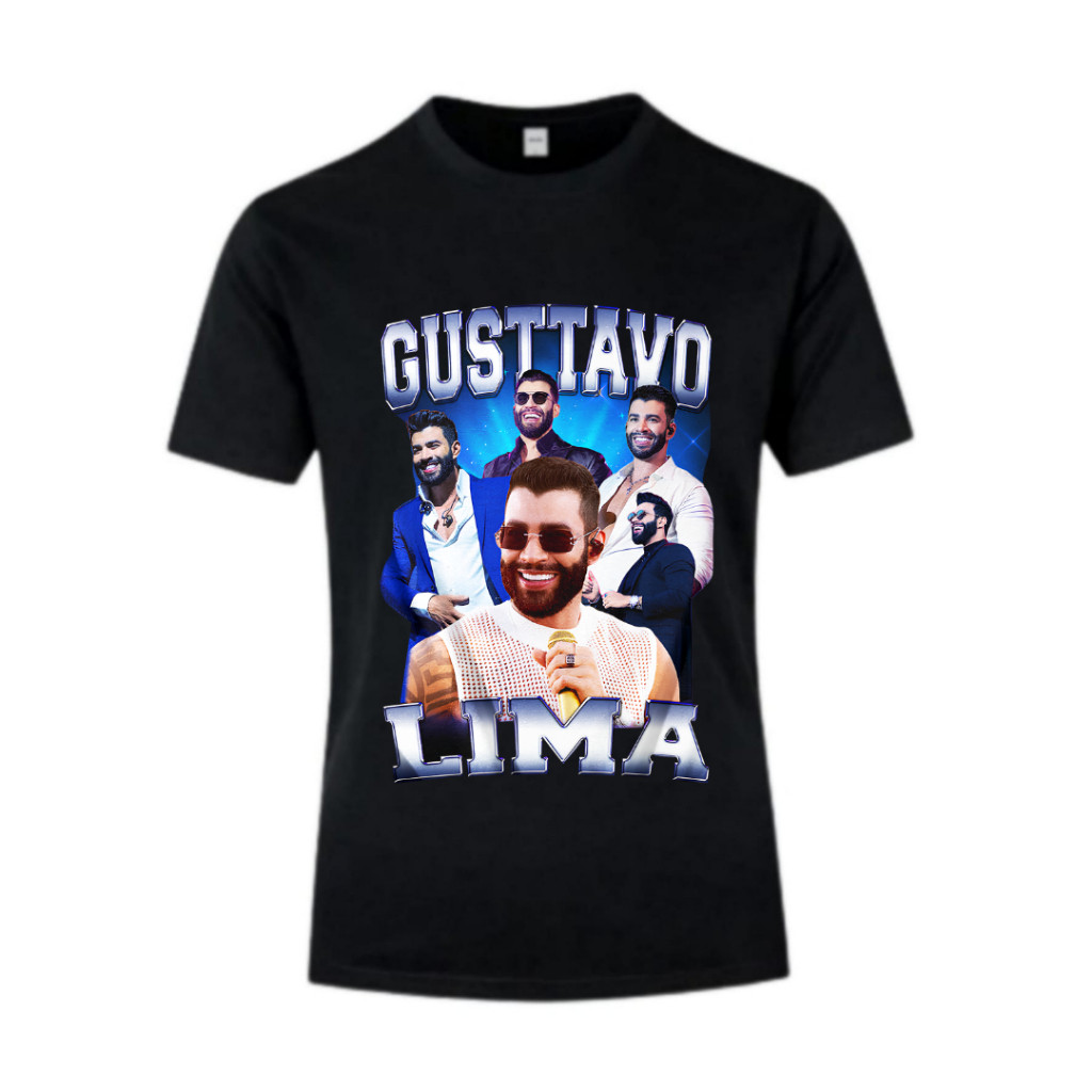 Camiseta Estampada Cantor Unissex "Gusttavo Lima" Promoção Moda