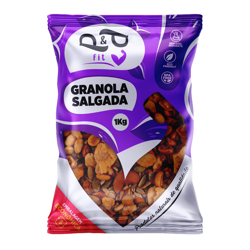 Granola Salgada / Low Carb com Castanhas e Chimichurri Sem Glúten 1kg - P&P