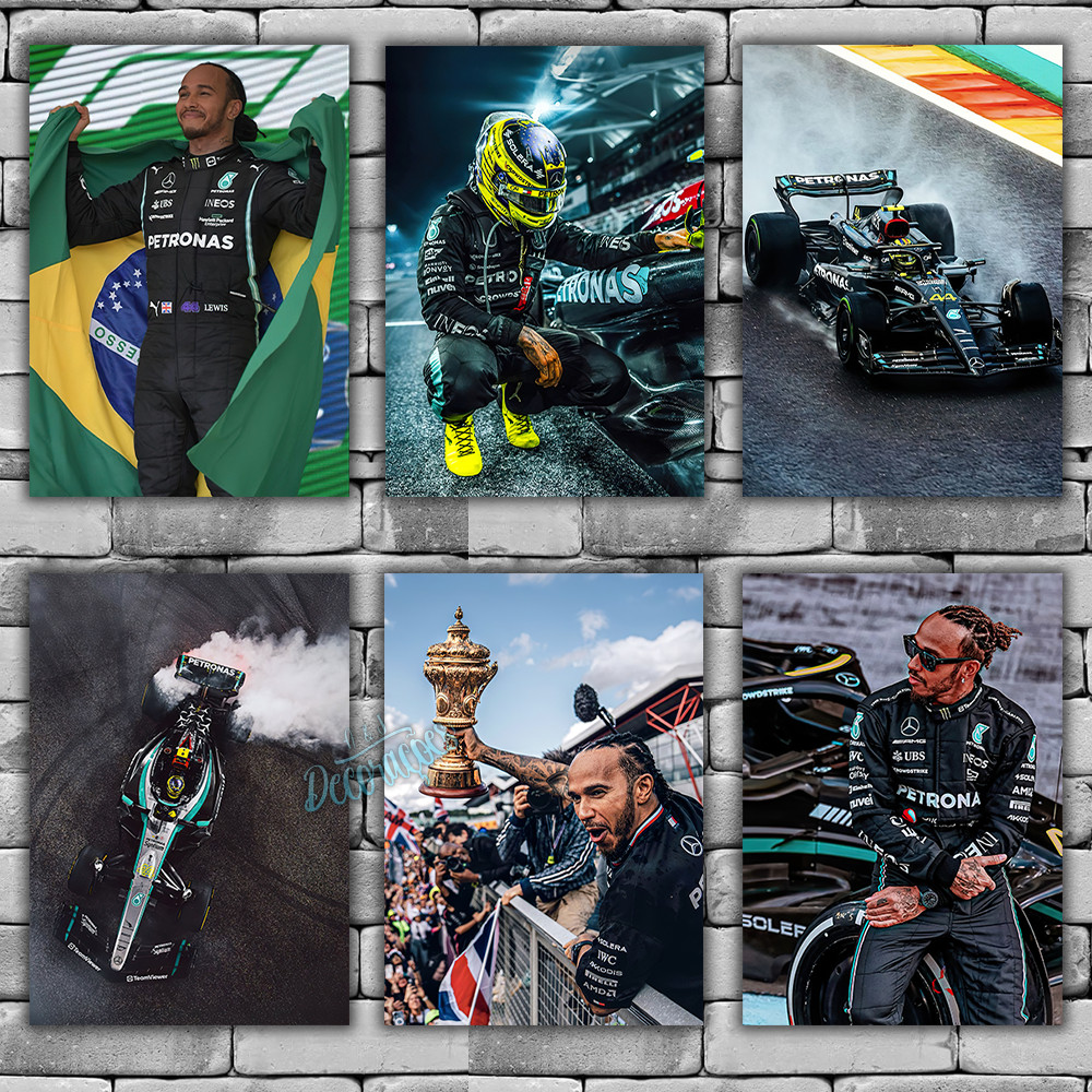 Placas Decorativas Quadros Lewis Hamilton 01 a 15 - Esportes F1 Fórmula 1 Corrida Carros Senna em Oferta na Shopee