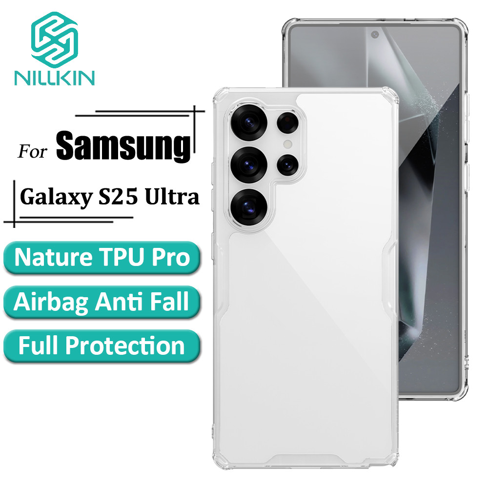Nillkin Natureza Pro Caso Samsung Para Galaxy S25 Ultra Fino Luxo Macio TPU Transparente Airbag À Prova De Choque Capa T em Oferta na Shopee