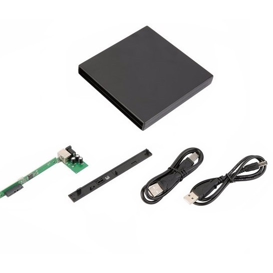 Case Externo P/ Gravador de DVD de notebook 12.7mm Slim USB - Preto