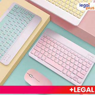 Kit com Teclado e Mouse Sem Fio Bluetooth de Cores Macaron Adequado para PC, iPad, Tablet…