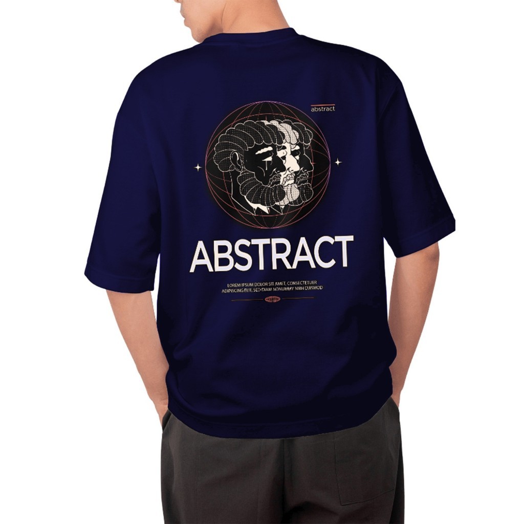 Camiseta Abstract Unissex Grego Oversized Old School Blusa Manga Curta T-Shirt Larga Streetwear