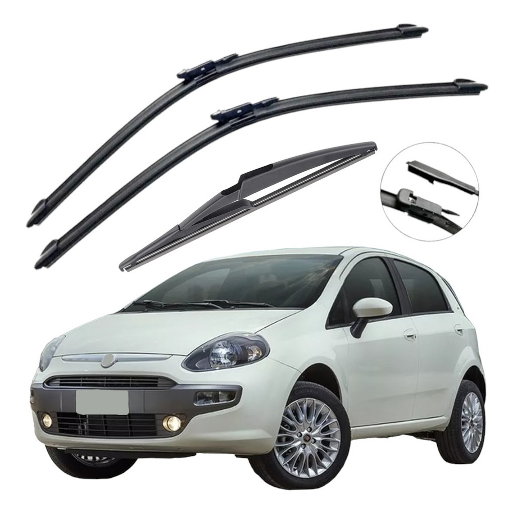 Kit Palhetas Limpador Parabrisa Silicone AeroFit Silicone AeroFit Punto 2008 À 2017