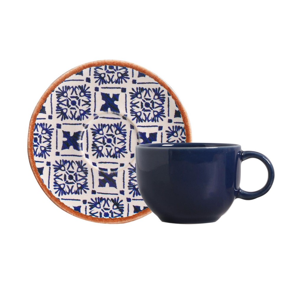 Conjunto com 6 Xícaras de Chá com Pires Coup Stoneware New Asteca 220ml - Home & Living