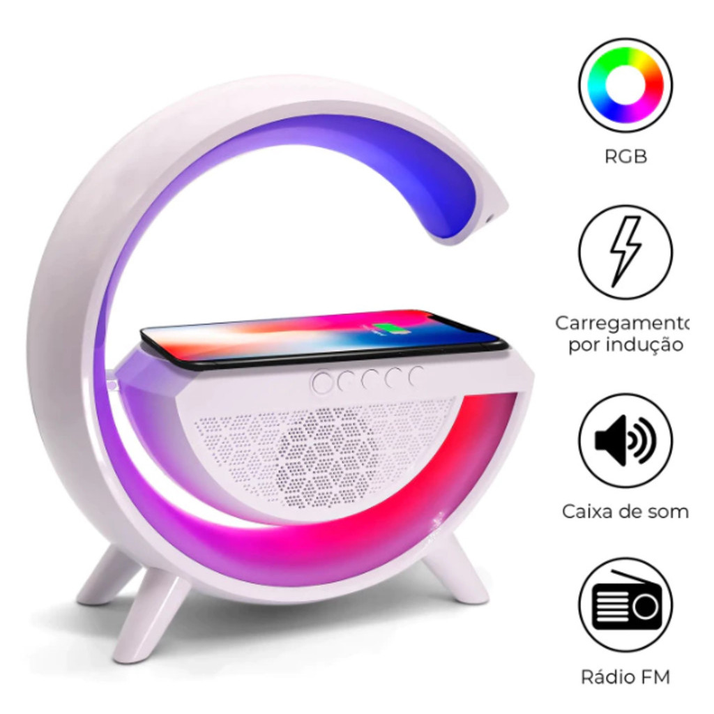3 em 1 G Speaker Smart Station, Luminária e Caixa De Som E Carregador
