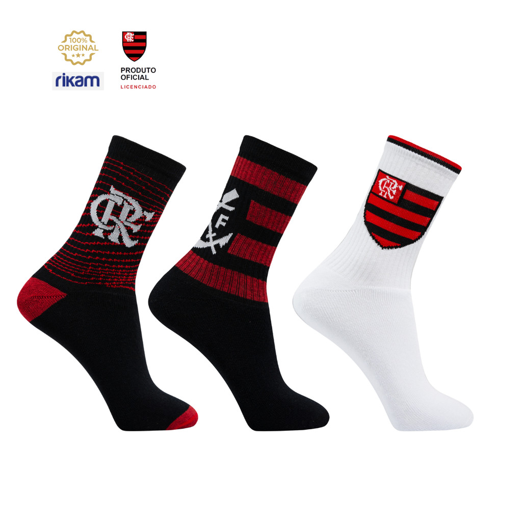 Meia Flamengo Esportiva Oficial Licenciada em Oferta na Shopee