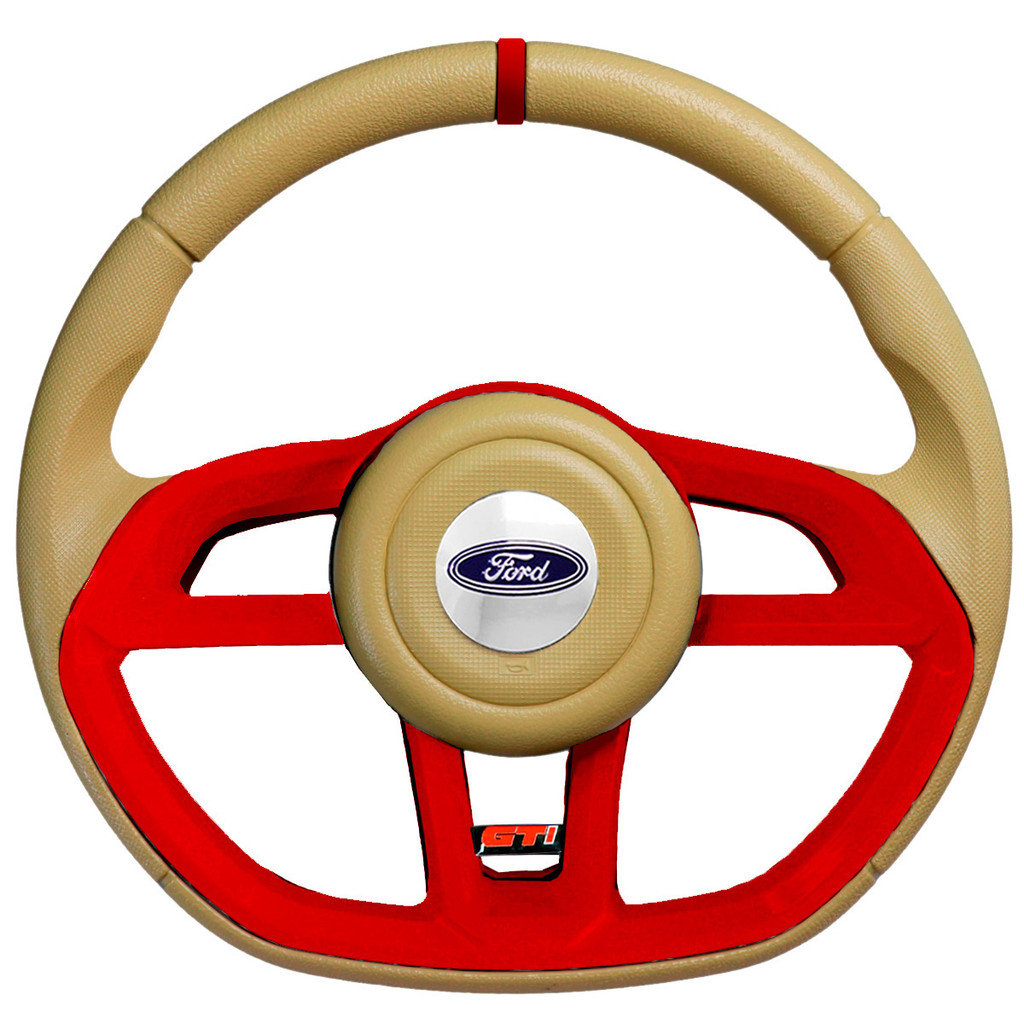 Volante Bege Gti Vermelho Anel Vermelho Bandeira Gti Ford Ka Fiesta Courrier Ecosport Escort