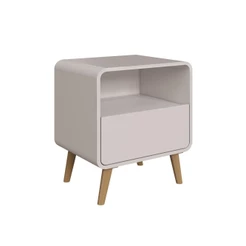 Mesa de Cabeceira 1 Gaveta Bege Dunas – Completa Móveis