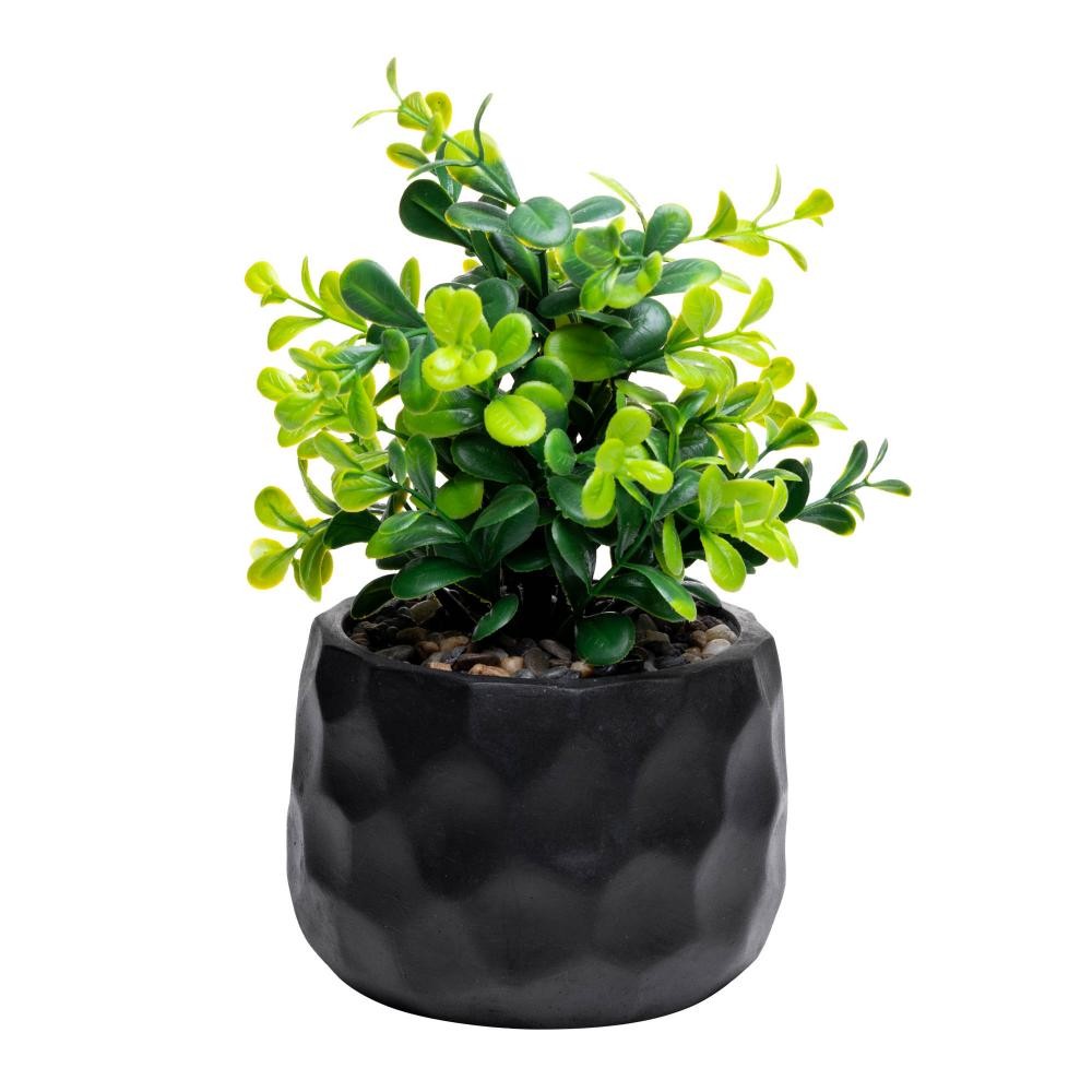Cachepot de Cimento com Planta Artificial Prisma Preto 10x29 em Oferta na Shopee