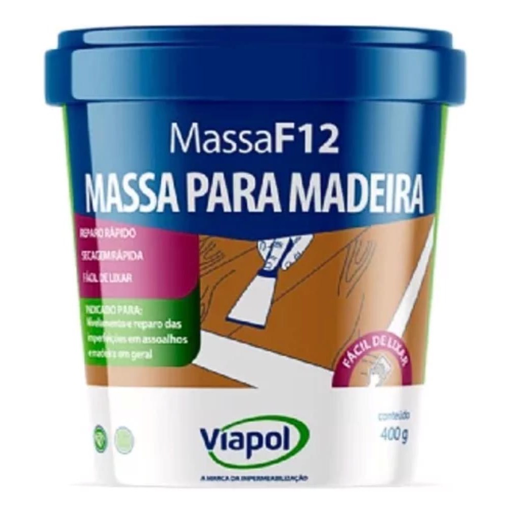 MASSA F12 VIAPOL 400G VÁRIAS CORES - Home & Living