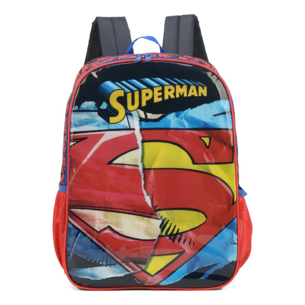 Mochila De Costas Infantil Escolar Herói Superman Vermelho