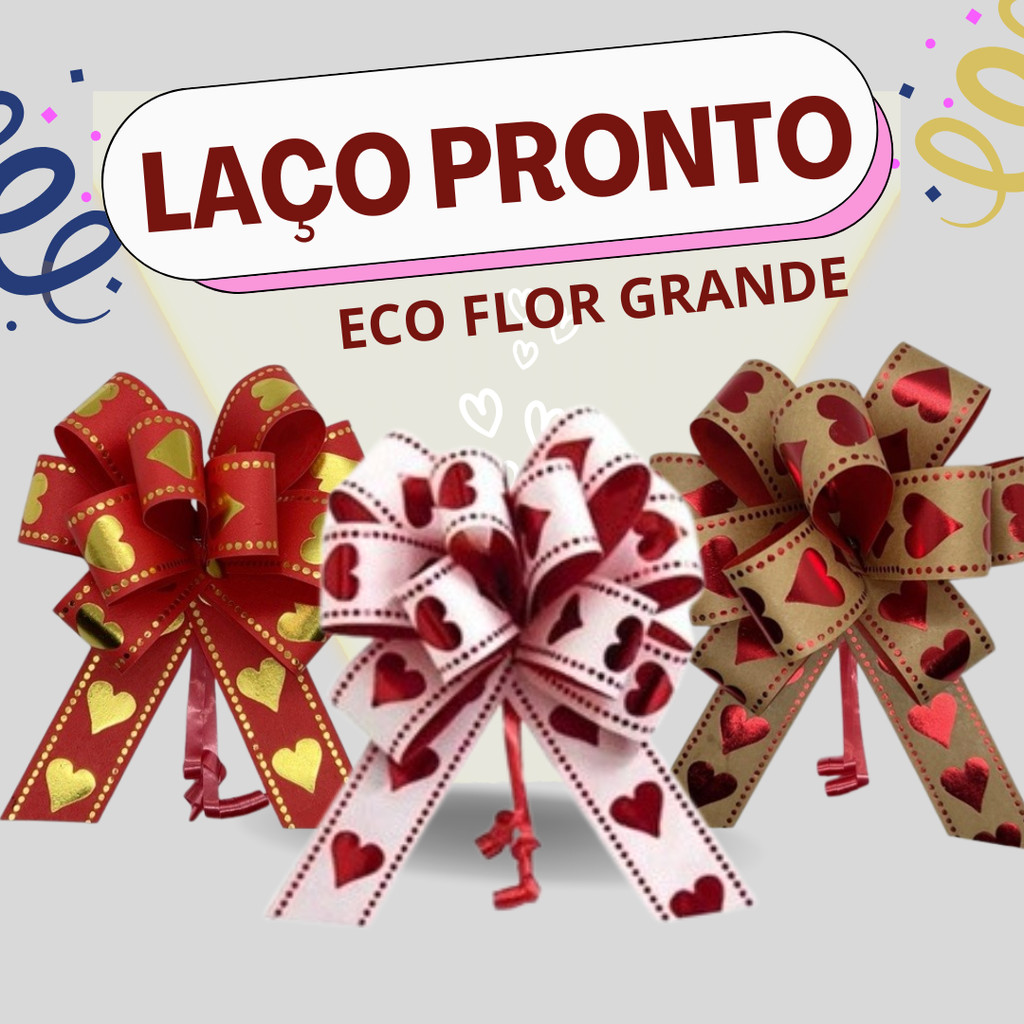 Laço Pronto Para Presente Série Especial Coração Tamanho Flor Grande em Oferta na Shopee