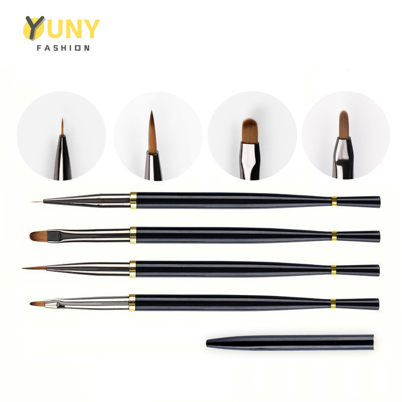 Kit 4 unidades de escova de uma caneta de terapia leve com haste de metal preto