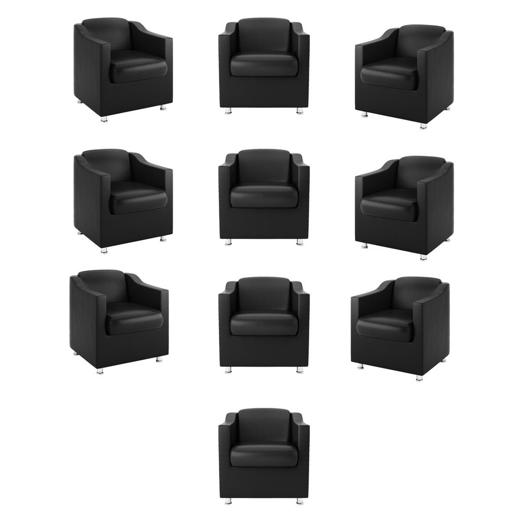 Kit 10 Poltronas para Recepção Hospital Dentista – Balaqui em Oferta na Shopee