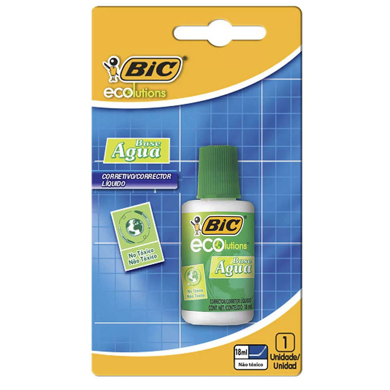 Corretivo líquido Ecolutions 18ml com 1 unidade Bic em Oferta na Shopee