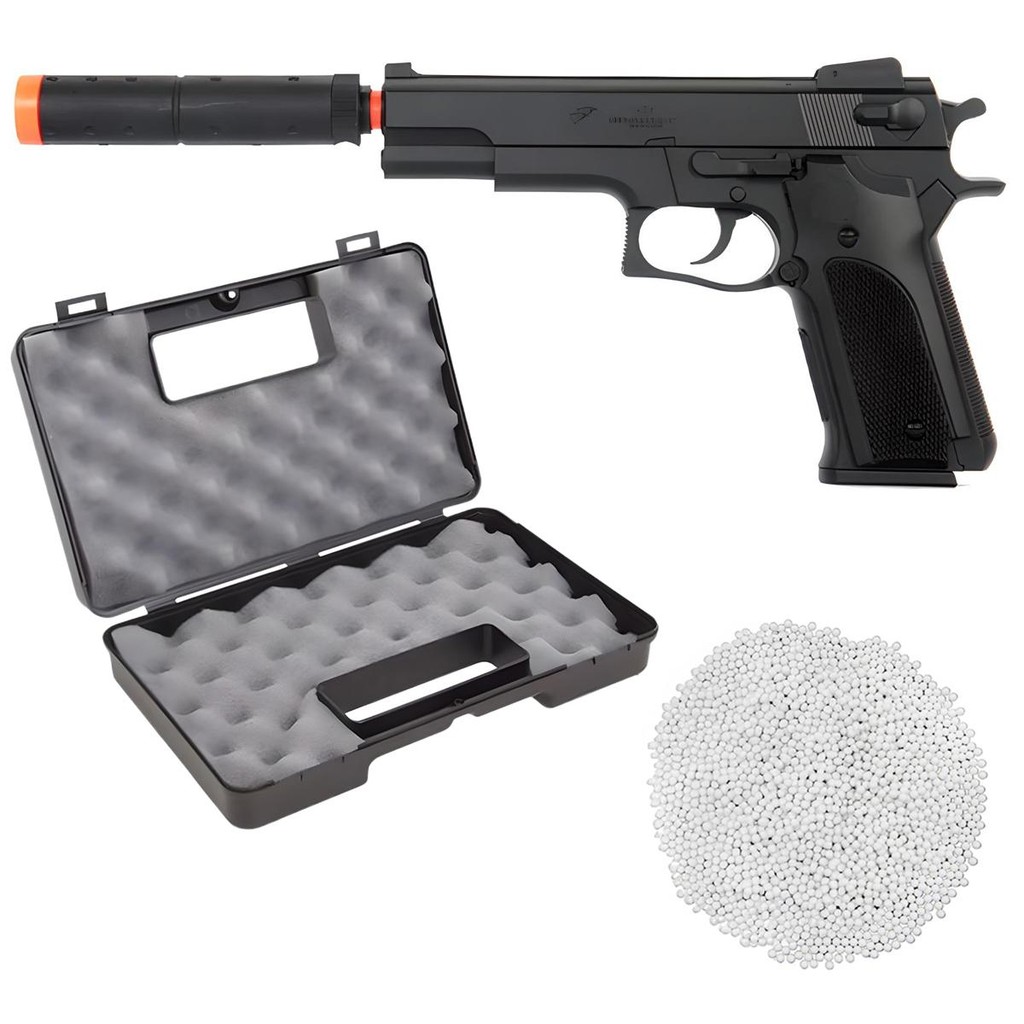 Pistola AirSoft Spring SW5906 M24 6mm Preta - Double Eagle + Maleta + 2000 Esferas 0.12g em Oferta na Shopee
