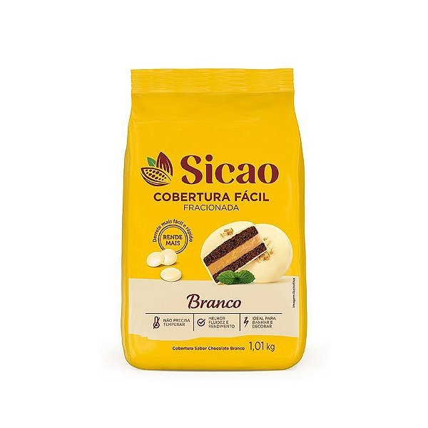 Cobertura Facil Branco  - Gotas - 1,01 kg  - 1 unidade - Sicao - Rizzo em Oferta na Shopee