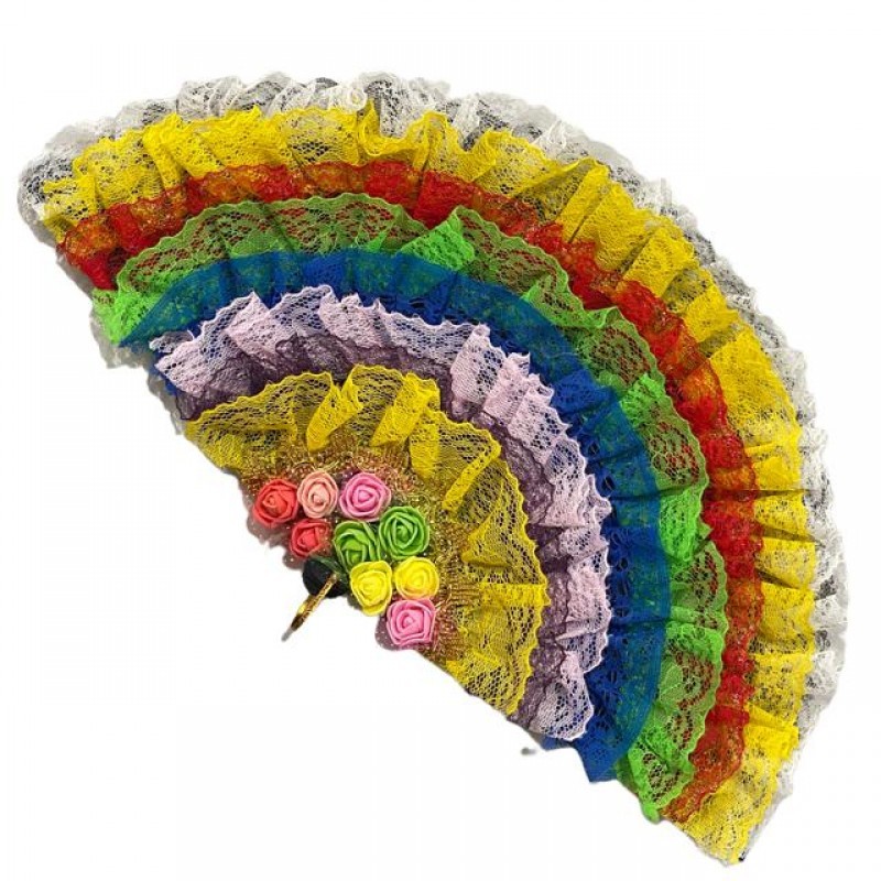 Leque Aberto Cigano Sete Saias Colorido Super Luxo