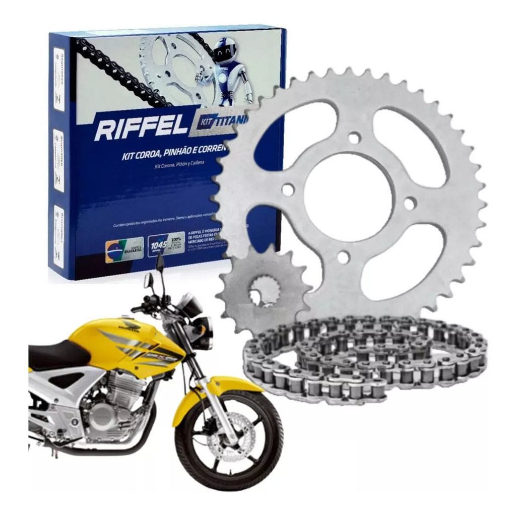 Kit Quit Transmissão Relação Tração Cbx 250 Twister 2001 À 2008 Original Riffel