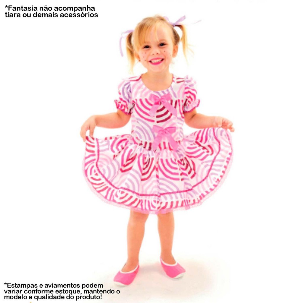 Vestido Infantil de Festa Junina Floral com Laço pra Menina Caipira em Oferta na Shopee