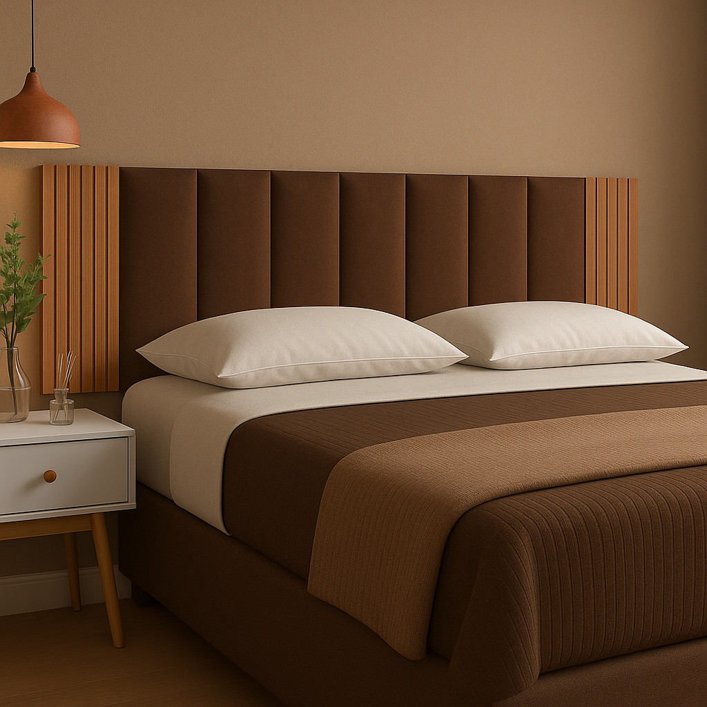 Kit de Peças Cabeceiras Ripado MDF Combo para Quarto de Cama Casal King Queen Solteiro Intantil