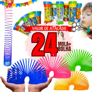 12 Bolha De Sabão + 12 Mola Maluca Grande Lembrancinha Atacado Kit Festa Prenda Festa Junina em Oferta na Shopee