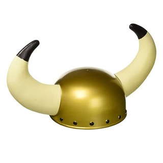 Chapéu Viking Com Chifres Fantasia Cosplay Medieval Dourado